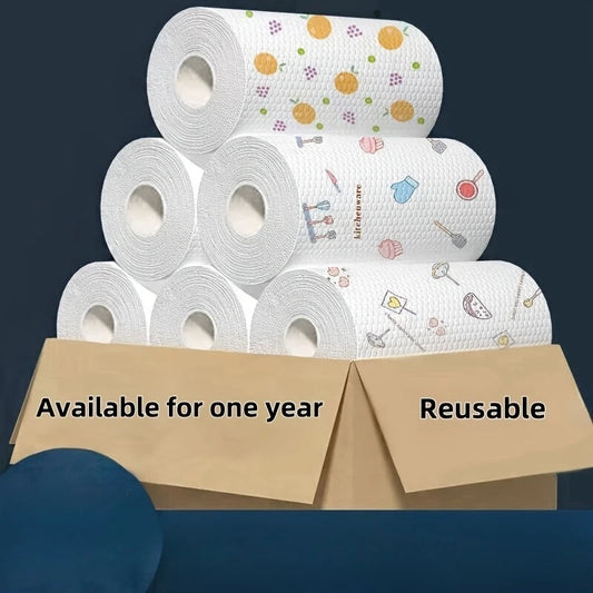 1Roll Absorbent, Thick-Cotton Kitchen Paper Towels-Kitchen Paper Towels | Playful|Washable Paper Towels Paper Towels for Kitchen