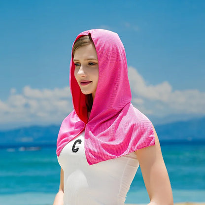 1PC Cooling Hoodie Towel Cooling Towel Quick Drying Absorbent Towels Sports Fitness Camping Cycling Suitable for Hot Weather