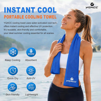 Cooling Towels | 4 Pack 47"X12" | Ice Cool for Neck | Microfiber Soft Breathable Chilly | for Yoga, Sports, Golf, Gym, Camping, Running, Fitness, Workout & More Activities