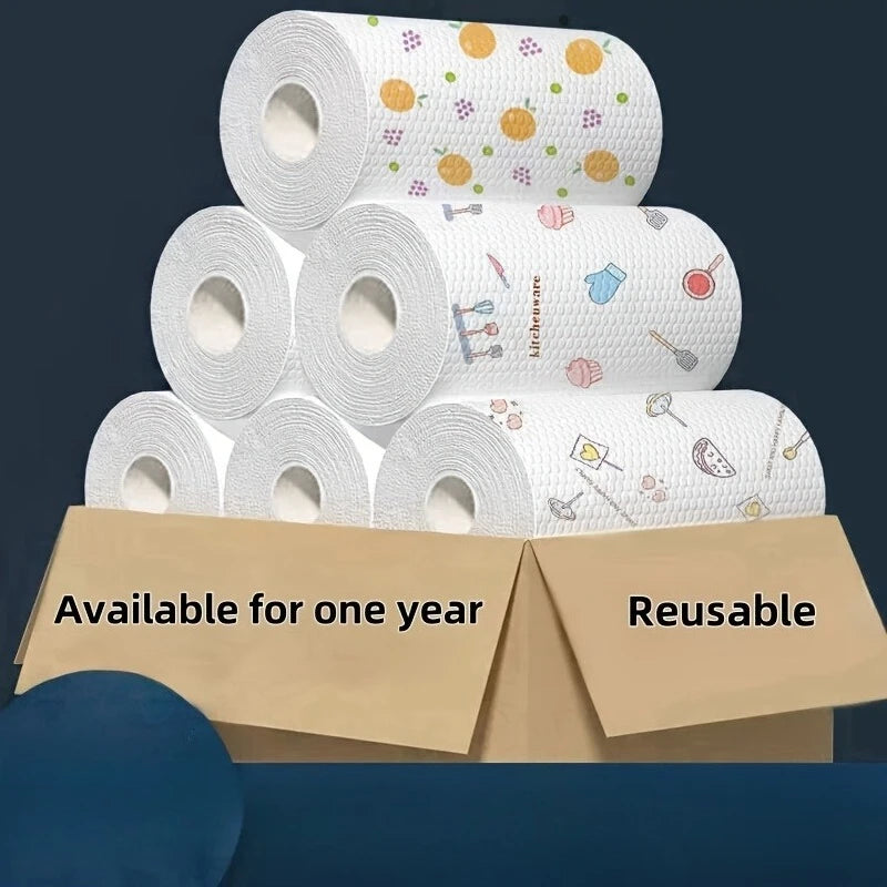 1Roll Absorbent, Thick-Cotton Kitchen Paper Towels-Kitchen Paper Towels | Playful|Washable Paper Towels Paper Towels for Kitchen